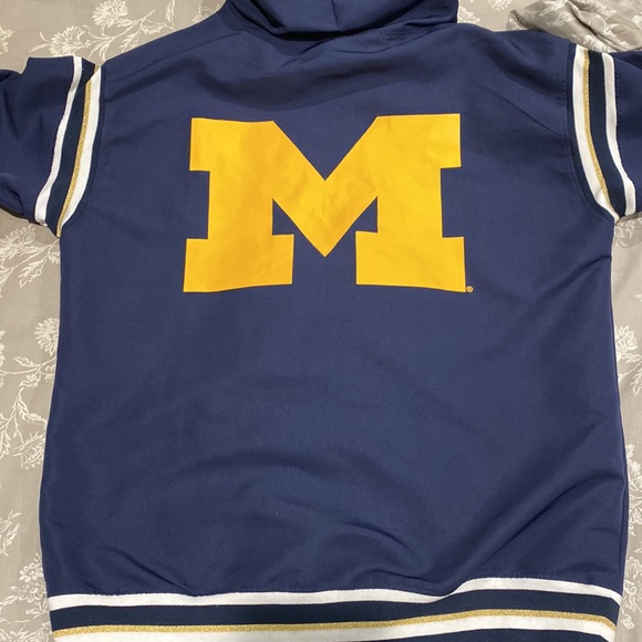SOLD eB Univ Of Michigan Wolverines 1/4 Zip Pullover Jacket EUC - Picture 8 of 15